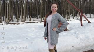Кардиган спицами. Двухсторонний узор. Обзор
