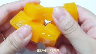 [rhea__slime] 슬라임쿡 망고빙수 섞기 전 / 눈꽃 슬라임 후기 SLIME SLIMER SATISFYING