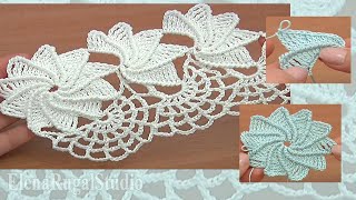 How TO Crochet Spider Web Lace Урок 23 часть 2 из 2 Ленточное кружево с паутинкой