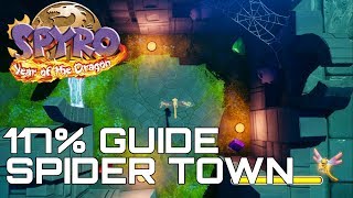 Spyro 3 Year Of The Dragon (Reignited) 117% Guide SPIDER TOWN (ALL GEMS, EGGS...)
