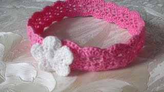 Вяжем повязку на голову крючком/ Knit headband crochet