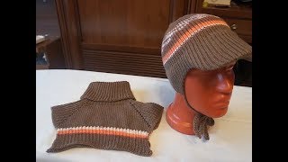 Вяжем бейсболку и манишку на однофонтурной  машинке. Описание и советы
