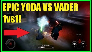 Star Wars Battlefront 2 - EPIC YODA VS DARTH VADER 1VS1 | New HvsV 2vs2 mode! (Jabba's Palace)