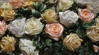 ПРЯМАЯ РОЗА -- ШКОЛА ВЫШИВКИ ЛЕНТАМИ  Татьяны Шелиповой How to Make Ribbon Roses /자수 리본 장미/ 丝带绣