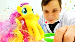 Игры с доктор Ой - помогаем Май Литл Пони Флаттершай