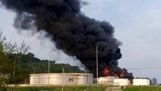 Crude oil tanker catches fire in Kemaman industrial area