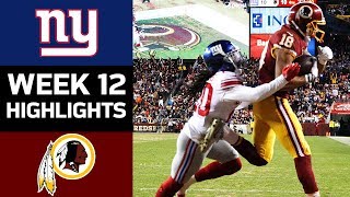 Giants vs. Redskins | NFL Week 12 Game Highlights