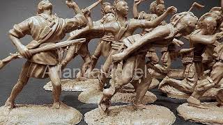 солдатики 1 32 Barzso Индейцы Ирокезы set #2 13 фигур