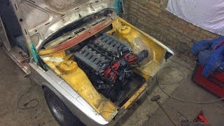 Установка мотора V12 в BMW 1980 года, день первый  [PVS]