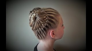 Причёска Две Корзинки. Peinado Double Baskets Buns Hairstyle