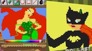 Minecraft / Pixel Painters Poison Ivy Vs. Bat Girl / Gamer Chad Plays