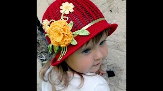 Красивые вязаные крючком шляпы для девочек. Beautiful crochet hats for girls