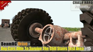 BeamNG Drive - Any Cars Able To Survive The Cliff Stairs Test Area #16