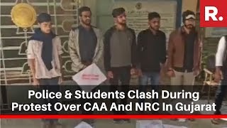 Police & Students Clash During Protest Over CAA And NRC In Gujarat