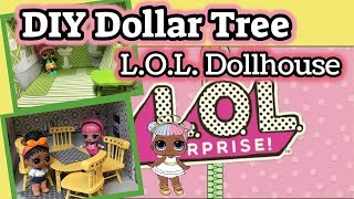 DIY Dollar Tree LOL SURPRISE DOLL HOUSE | Wood Dollhouse Miniature Furniture