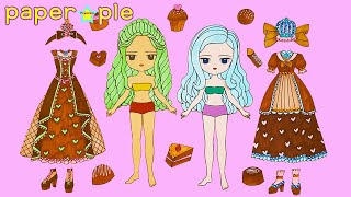 Paper Dolls Dress Up Chocolate & Candy Dresses _ Part 1 | Valentine's Day Paper Doll Dresses