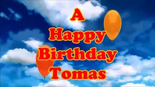 Tomas Happy Birthday floating balloons