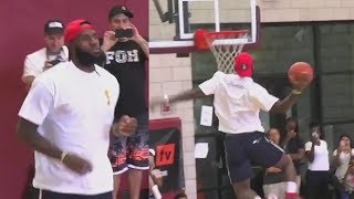 LeBron James Turns His Son's Basketball Game into a Dunk Contest!
