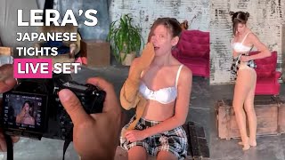 Lera Shows Japanese Pantyhose and School Outfit - Art Nylon Magazine - LIVE SESSION