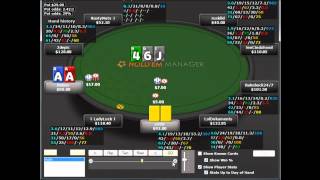 nl100 Poker-Video Hand Review: PokerStars Reg Jo_Medici "AA" mit HUD