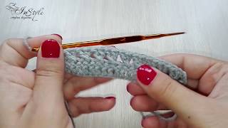 Скрещенный столбик с 1 накидом. Вязание крючком (Crossed Stitch Crochet)