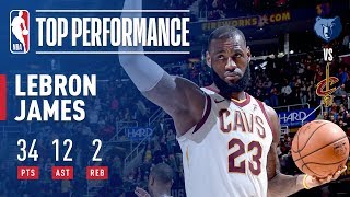 LeBron James ELECTRIC Performance vs The Grizzlies (34 points, 12 assists) | December 2, 2017