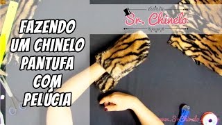 Como fazer um chinelo pantufa usando pelúcia