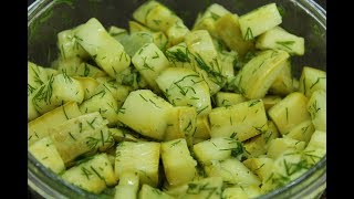 Маринованные кабачки как грибы за 20 минут: сразу кушать или на зиму / Быстрая овощная закуска