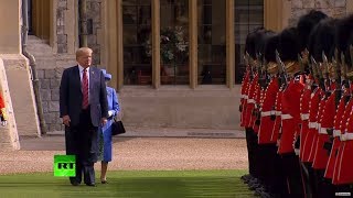Peekaboo! Trump blocks Queen Elizabeth's way at official function