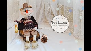 Кукла винтажный снеговик из колготок / how to make a snowman