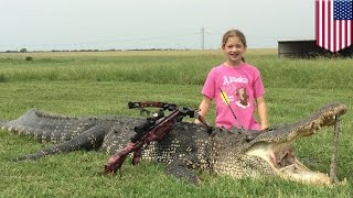 10-летняя девочка убила из арбалета здоровенного аллигатора