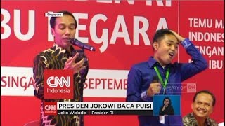 Ini Gaya Presiden Jokowi Saat Baca Puisi