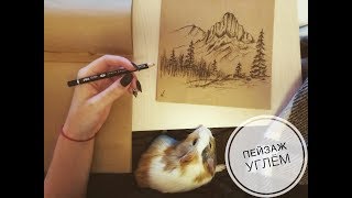 Пейзаж углём для начинающих пошагово