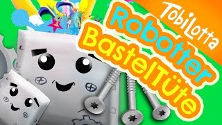 Roboter Stiftetüte basteln DIY back to school Bastelidee Kinder | Tobi Lotta & CuteBabyMiley