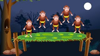 Five Little Monkeys Jumping On The Bed Funny Nursery Rhymes