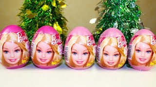 Видео для детей Киндер Сюрпризы Барби Игрушки для девочек Unboxing kinder surprise eggs Barbie