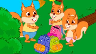Famille d'Écureuil - Randonnée Nature Animé 2022 en Français