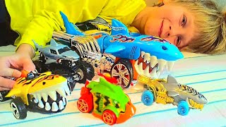 А как же обещание? Машинки Hot Wheels Акулы / Открываем и играем!