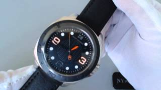 Men's Black Hugo Boss Orange Leather Strap Watch 1512669