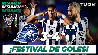 Resumen y Goles | Club Celaya 3 - 4 Rayados | Copa MX - 8vos Ida | TUDN