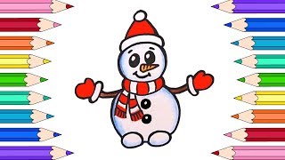 Как Нарисовать Снеговика на Новый год❄️Рисунки для Срисовки❄️How to Draw a Snowman