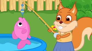 Famille d'Écureuil - Pêche Au Poisson Arc-en-ciel Vidéos Animé 2021 en Français 13+