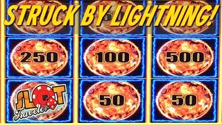 ⚡⚡ STRUCK BY LIGHTNING ⚡⚡ Playing Tiki Fire Lightning Link Slot with Features and Bonus wins!