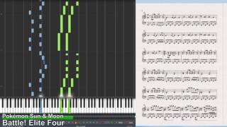 Battle! Elite Four - Pokémon Sun & Moon (Synthesia Piano Tutorial)