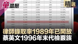 律師錄取率1989年已開放，蔡英文1996年末代檢覈族｜童溫層（精選版）｜2019.09.20