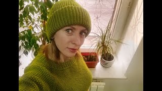 Шапка крючком узором "резинка"