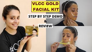 VLCC Gold Facial Kit STEP BY STEP DEMO & REVIEW | घर पे Gold फेशियल | Just another girl
