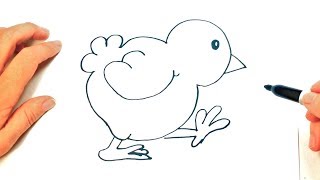 Como dibujar un Pollito | Dibujar Animales Para Niños