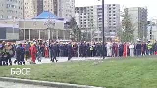 Начался митинг рабочих Абу-Даби Плаза (ССЕР) в Астане. 3.07.2019/ БАСЕ