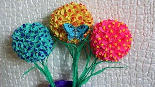 Поделки своими руками. Цветы из ватных палочек и бумаги. Летние поделки. DIY.Paper flowers.